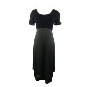 Vintage Jeffrey and Dara Black Formal Dress by Linda Hutley Unique Back Size 8